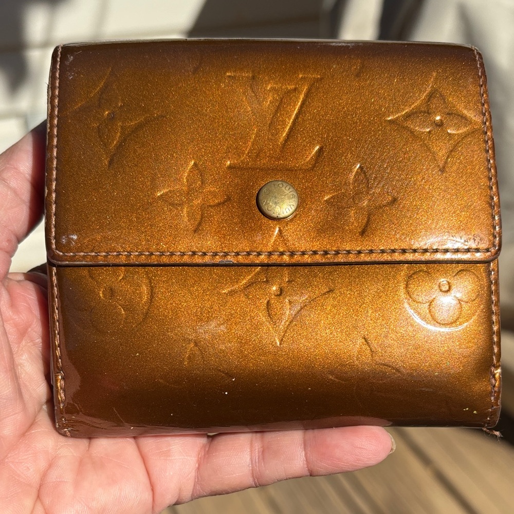 Louis Vuitton Bronze Shiny Monogram Compact Wallet